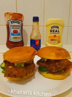 Crispy chicken burger ainihin hoton girkin