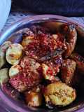 Ayam, telor dan tempe balado