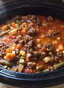 Hearty Crock Pot Cowboy Soup (hamburger soup)