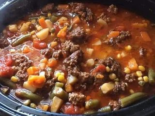 Hearty Crock Pot Cowboy Soup (hamburger soup)