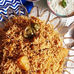 A picture of Chholay ka pulao.