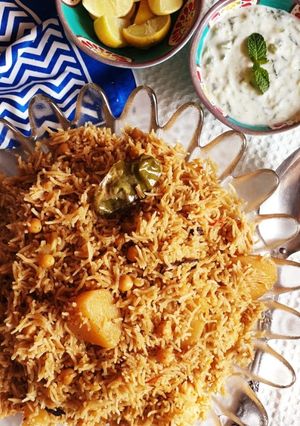 A picture of Chholay ka pulao.
