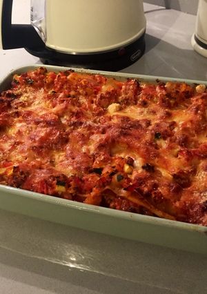 A picture of Vegetarian Lasagna with Cottage Cheese.