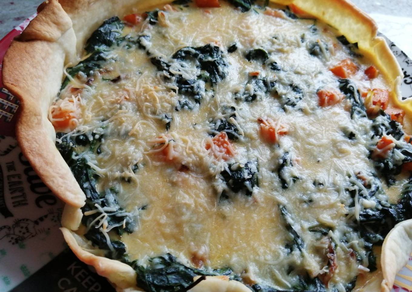 Quiche de espinacas y calabaza