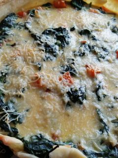 Una foto de Quiche de espinacas y calabaza