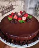 Mousse de chocolate con glaseado espejo