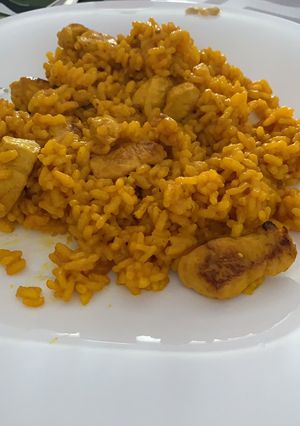 Una foto de Paella