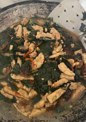 Foto resep Oseng atau tumis tempe daun singkong