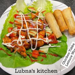 Chicken Tikka Lettuce Wrap: A picture of Chicken Tikka Lettuce Wrap:.