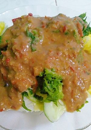 Foto resep Pecel bumbu kacang