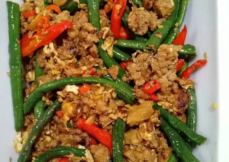 Tumis kacang panjang daging #belajarmasak