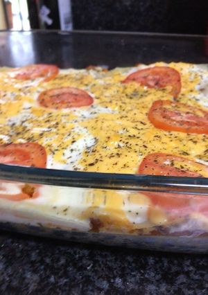 A picture of Soya mince lasagne.