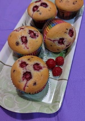 Málnás muffin recept fotója