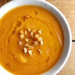 A picture of Creamy and Healthy Carrot Soup.