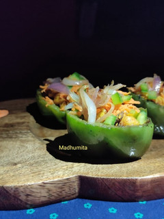 A picture of Bell pepper Chaat Stuffing.