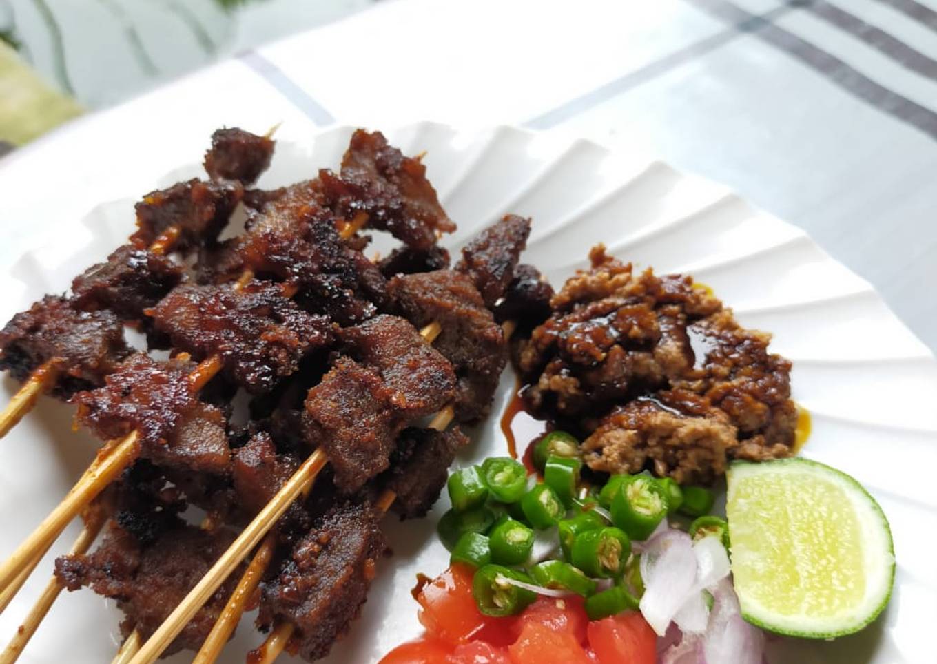 Sate Daging Sapi Teflon Kuah Kacang