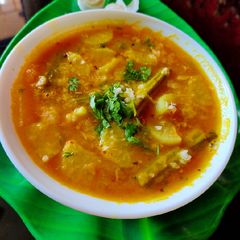 A picture of Radish drumsticks sambar.