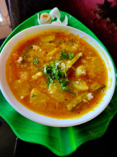 A picture of Radish drumsticks sambar.