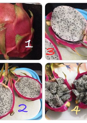 A picture of How to cut a DragonFruit.