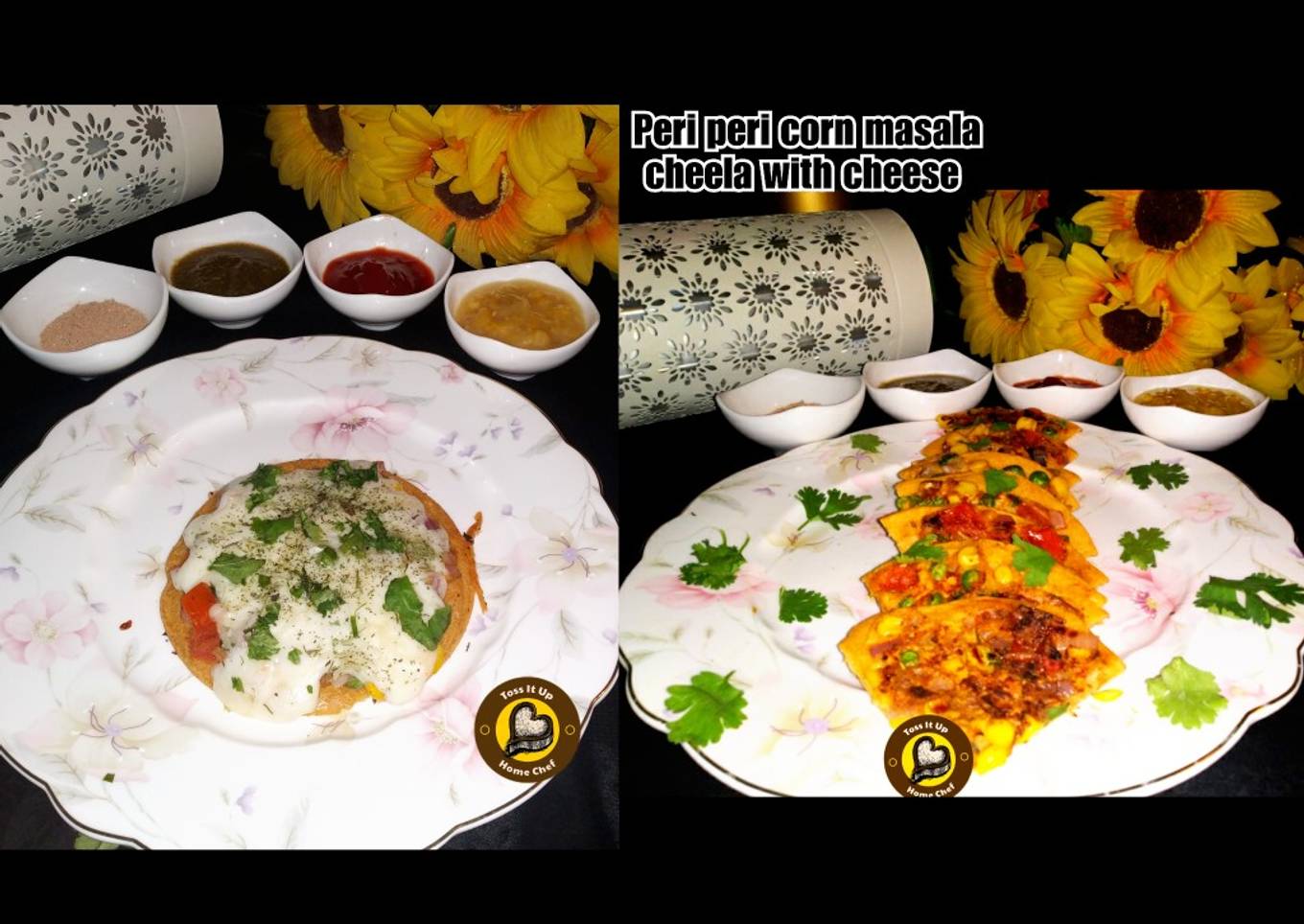Peri-Peri Corn Masala Gram Flour Pan Cake With & Without cheese