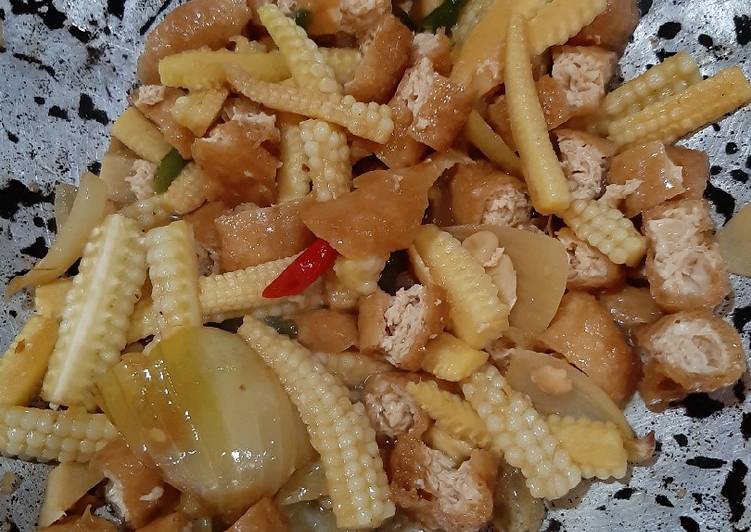 Resep Tumis jagung muda dan tahu yang Enak Banget