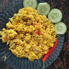 A picture of Paneer and Soya Chunks Rice.
