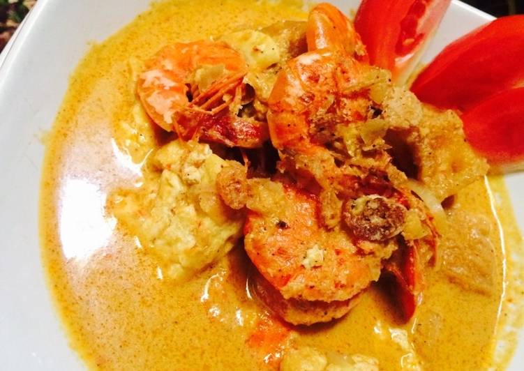 Gulai udang kerupuk kulit 👍🏻😋