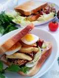 Beetroot Felafel Sandwich with Feta cheese salad