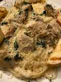 Chicken Alfredo with Grilled Apples