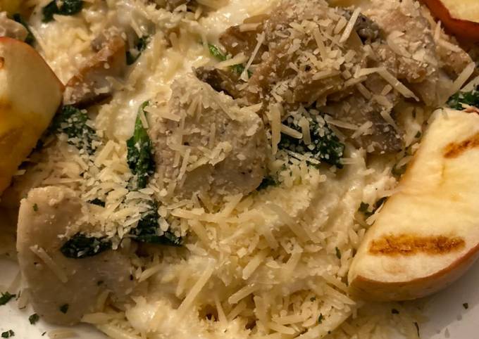 How to Prepare Speedy Chicken Alfredo with Grilled Apples