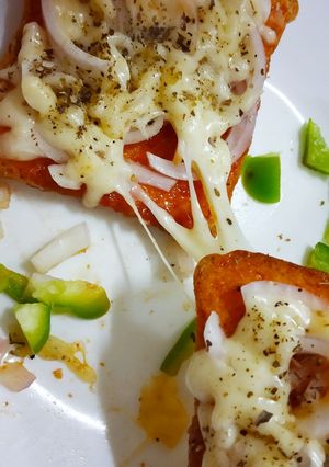 A picture of Cheesy bread pizza.