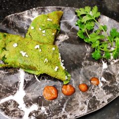 Cheese Palak moong cheela A picture of Cheese Palak moong cheela.