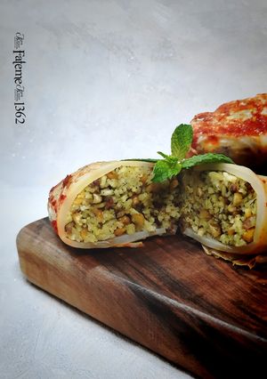 A picture of Dolmeh Kalam (Persian Stuffed Cabbage Rolls).