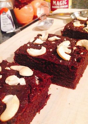 A picture of Red Bean Brownies (Flourless Recipe).