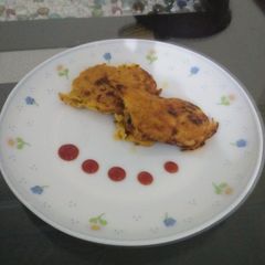 A picture of Besan chilla wrap.