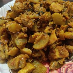 A picture of Singhade ki sabzi.