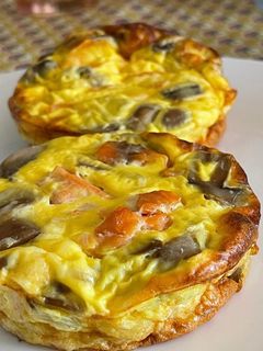 Une photo de Quiche champignons et saumon sans pâte
