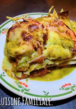 Une photo de Lasagnes tomates/pesto/mozzarella