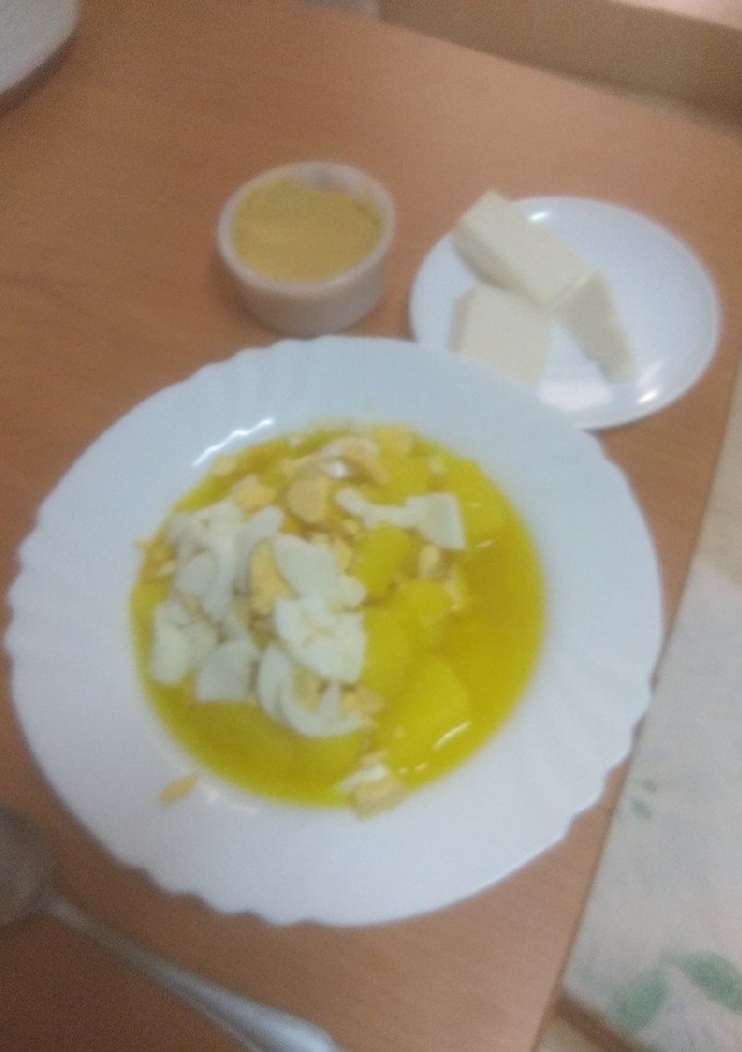 Una foto de Caldo de millo con escaldón de gofio y queso majorero