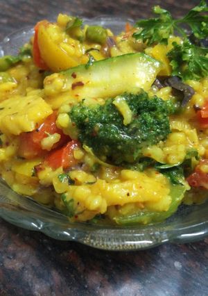 A picture of Mix lentil Mexican khichadi (Jain and regular).