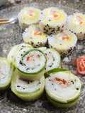 🥒🍣Rolls de pepino y Rolls California con Tamago (láminas de huevo cocido)🍣🥒 2 versiones
