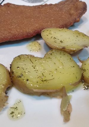 Una foto de Escalope de ternera con patatas
