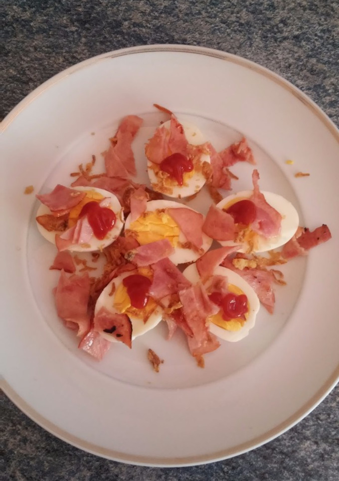 Una foto de Huevos con beicon de pavo