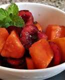 Ensalada de Papaya y Cerezas al limón y menta #recetas saludables para diabetes