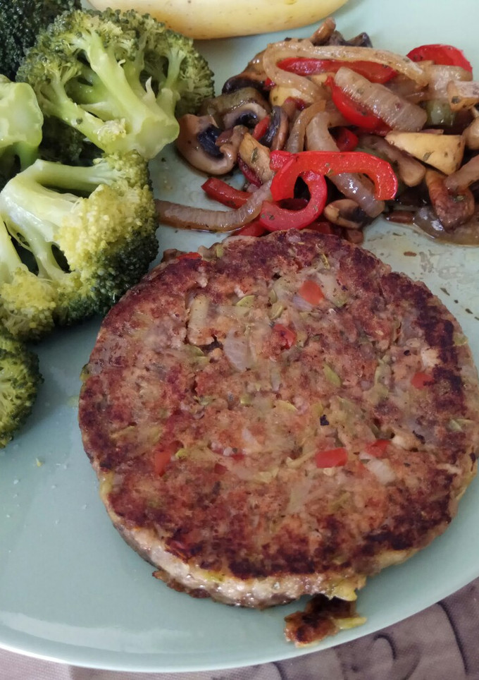 Una foto de Hamburguesas de calabacín y soja texturizada