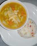 Sopita de pollo con verduras