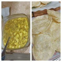 A picture of Halwa poori.