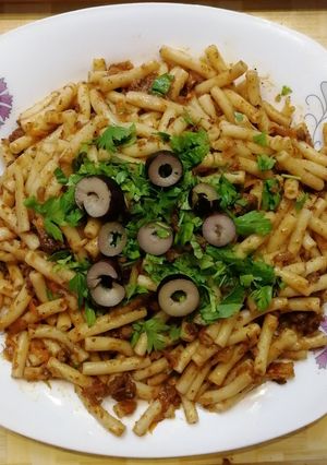 صورة لوصفة معكرونة باللحم المفروم