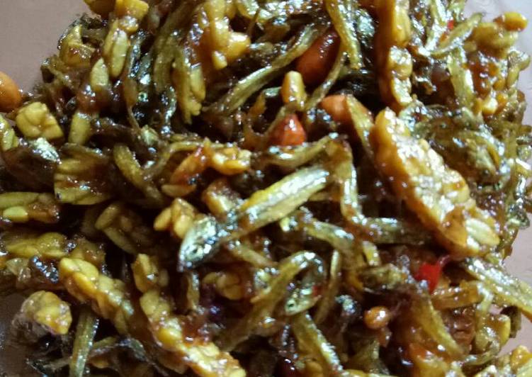 Resep Sambal teri tempe mix kacang Anti Gagal