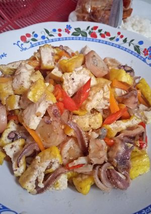 Foto resep Tumis cumi asin mix tahu